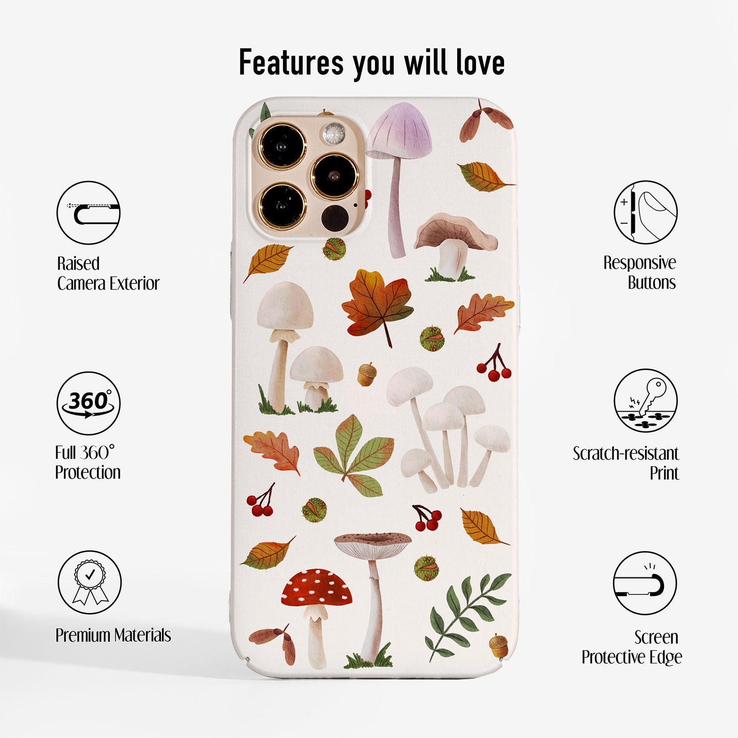 Autumn Mushrooms Phone Case