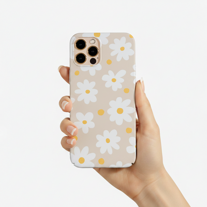 Beige Daisy Flowers Phone Case
