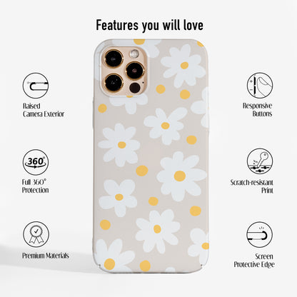 Beige Daisy Flowers Phone Case