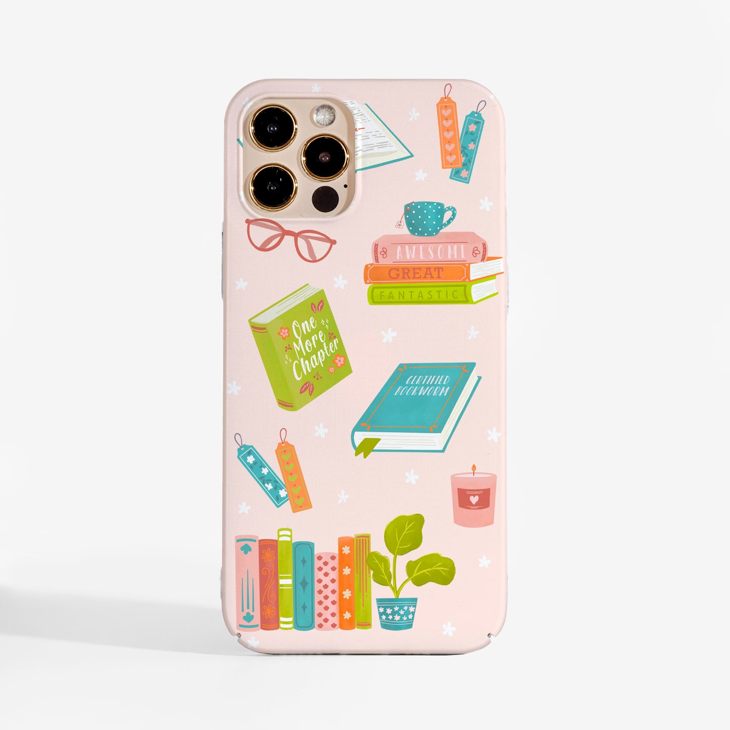 Book Lover pink designer phone case — stylish matte finish case for readers and dreamers.