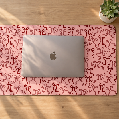 Pink Bow Desk Mat