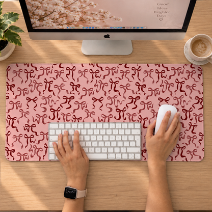 Pink Bow Desk Mat