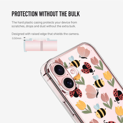 bugs clear phone case showing raised camrea edge for extra protection 