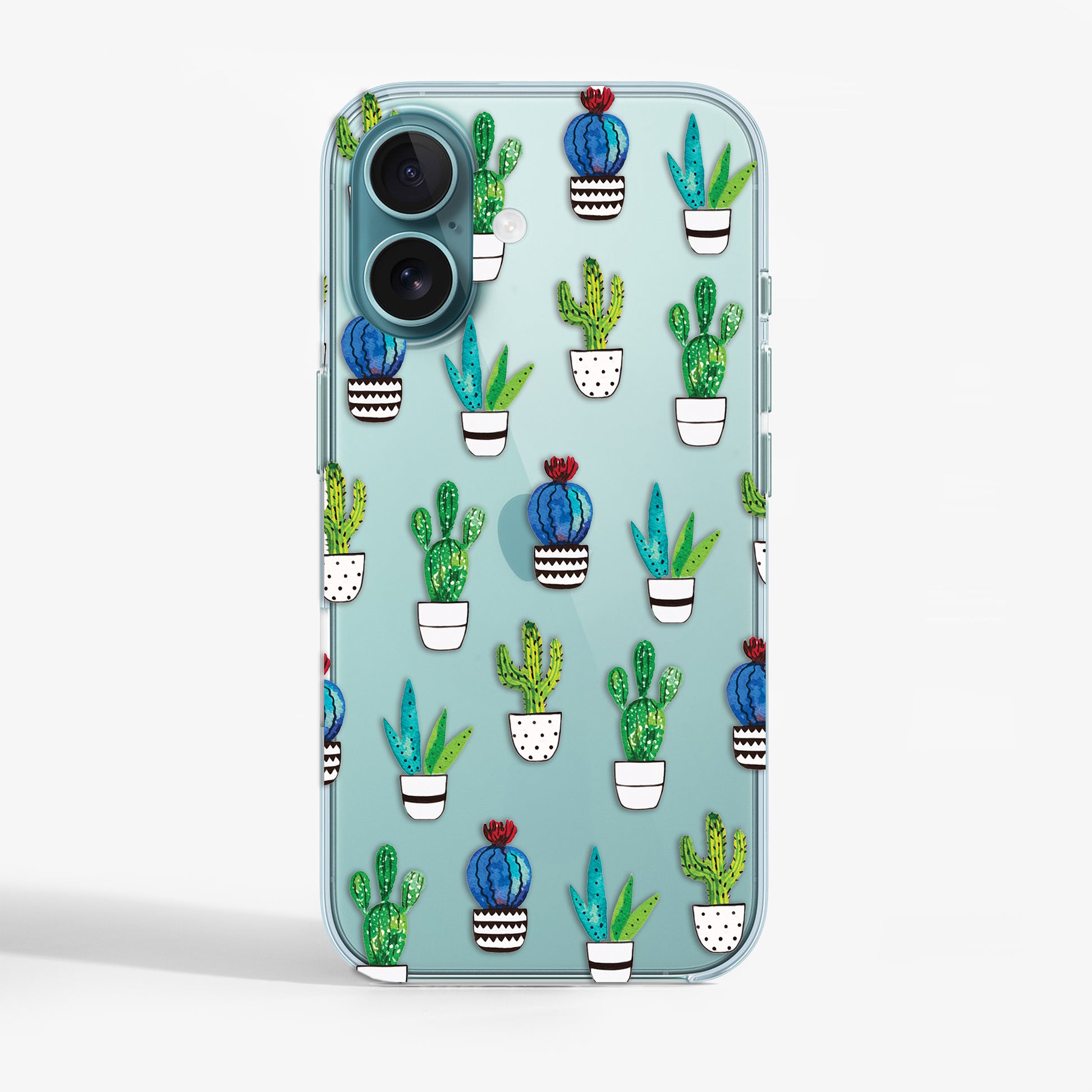 Clear iPhone 16e case with cactus design — fun, nature-inspired and protective case