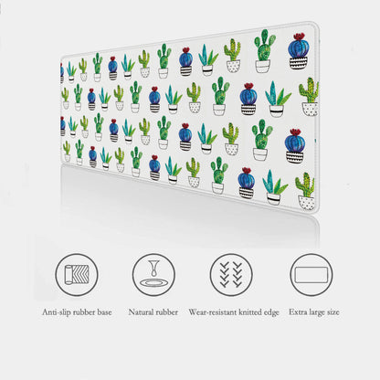 Keyboard mat with cactus pattern on a white background