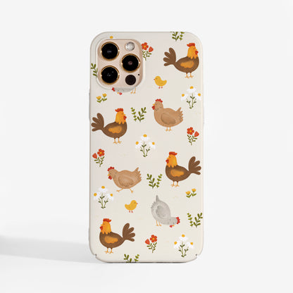 Chickens designer phone case — matte finish protective cover with playful chicken pattern.