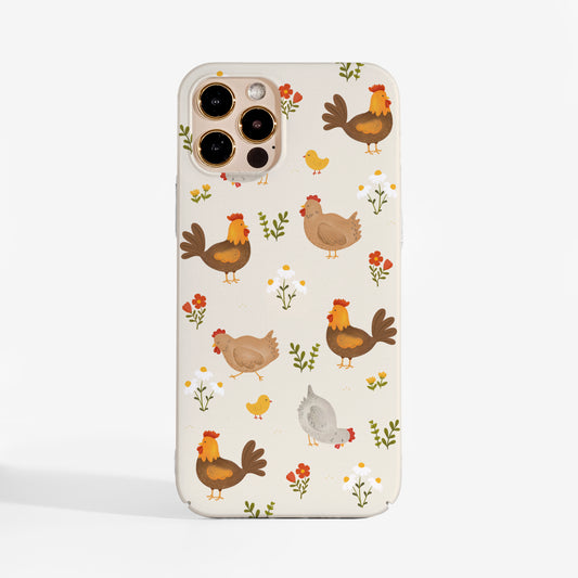 Chickens designer phone case — matte finish protective cover with playful chicken pattern.