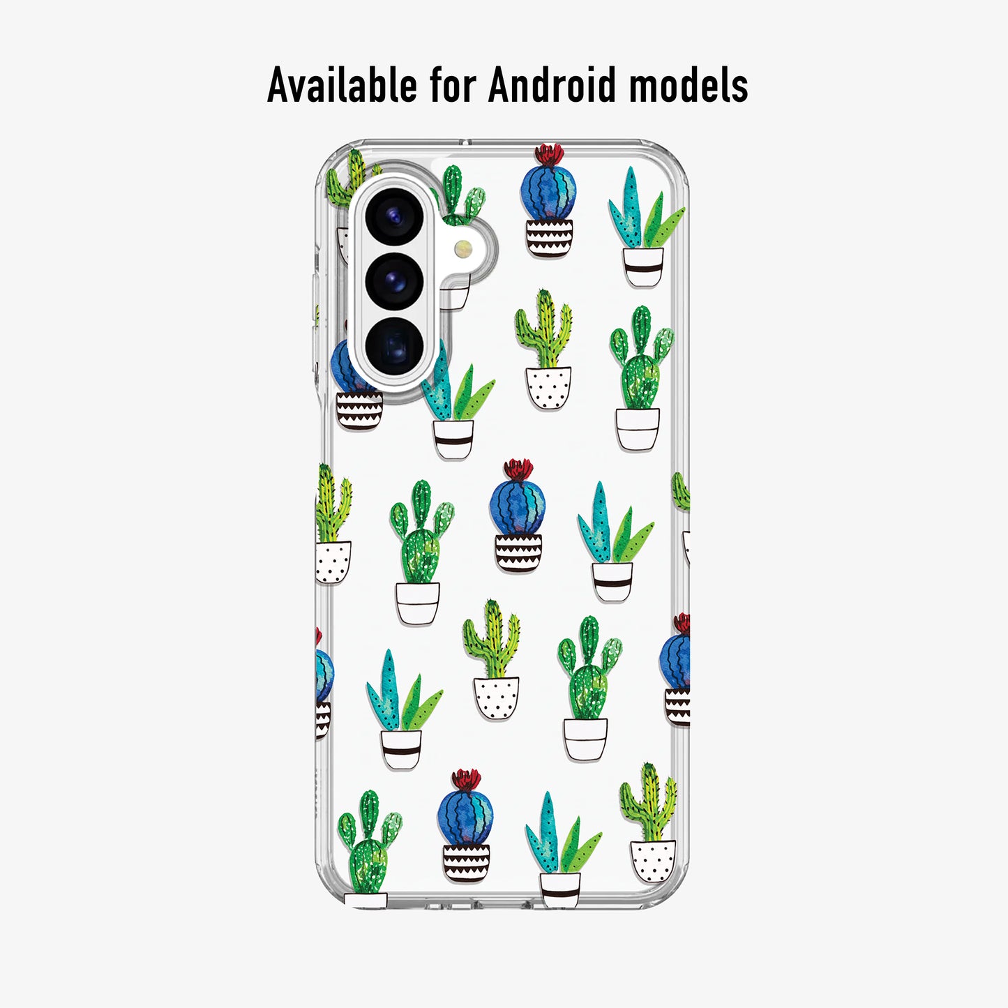 Cute cactus phone case available for iPhone and Android models