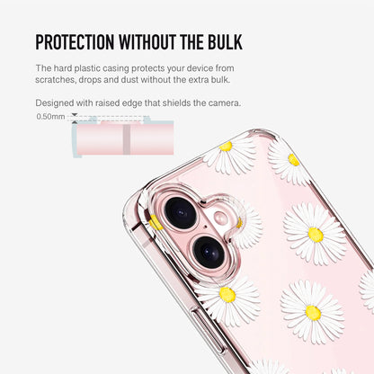 Phone case with daisy pattern raised camera edge