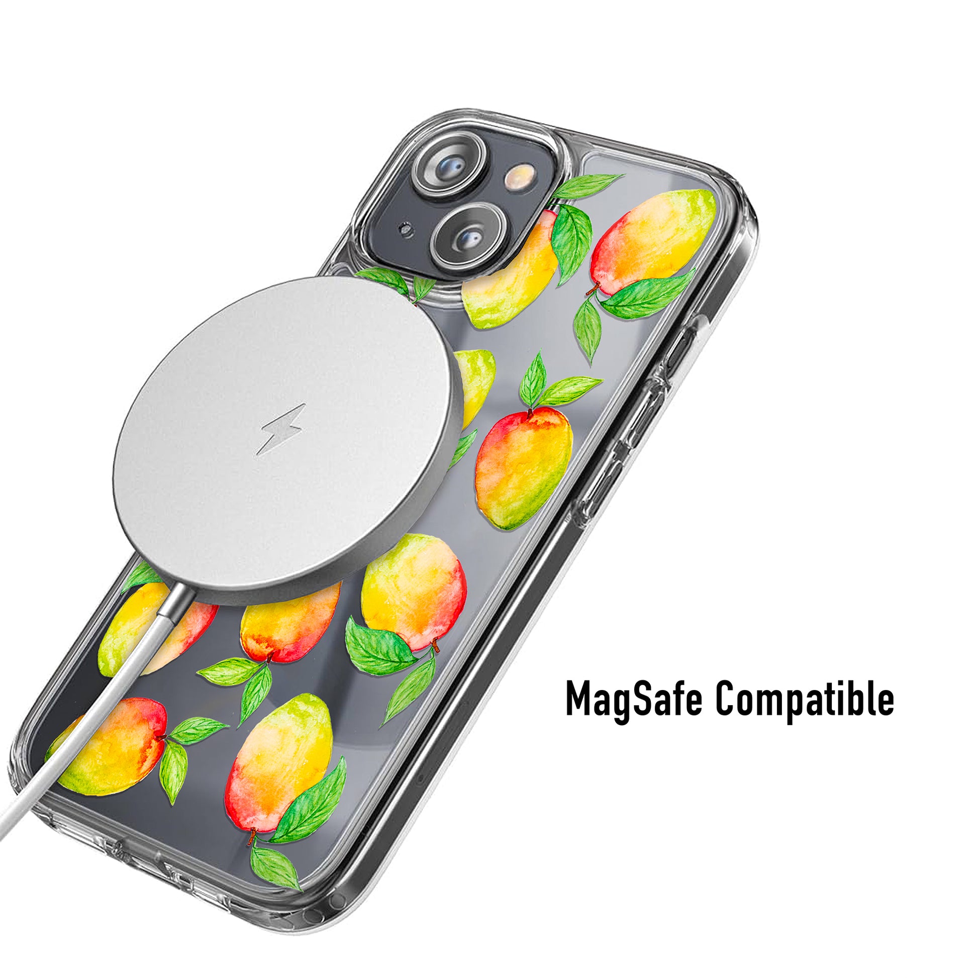 Phone case with mango design and MagSafe compatibility 