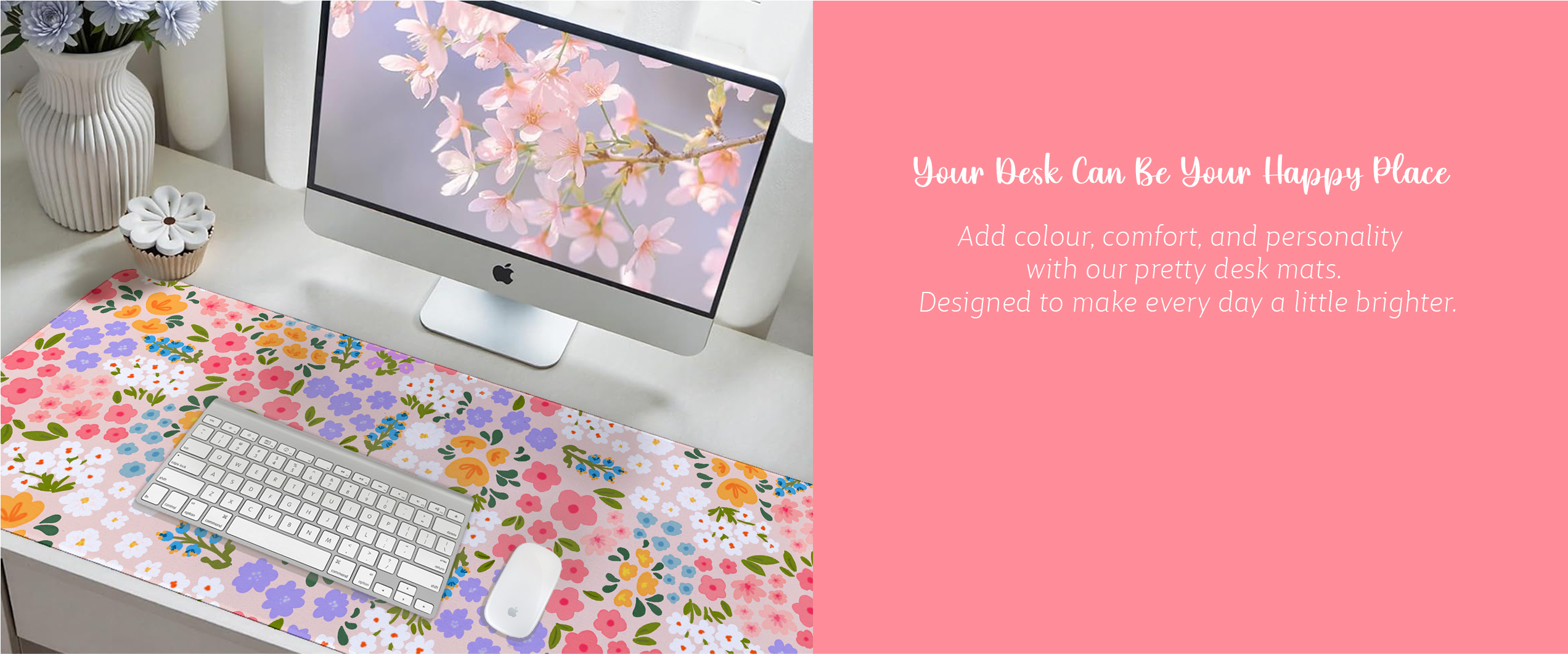 colourful floral desk mat by Dessi Designs