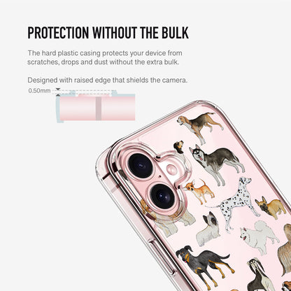 Dogs phone case with raised camera edge