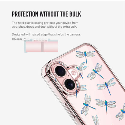 Clear Dragonfly Phone Case with raised camera edge for extra lens protection