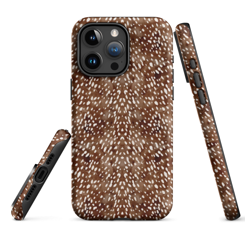 Pretty Fawn print phone cover with full wrap around design and tough shell for extra protection