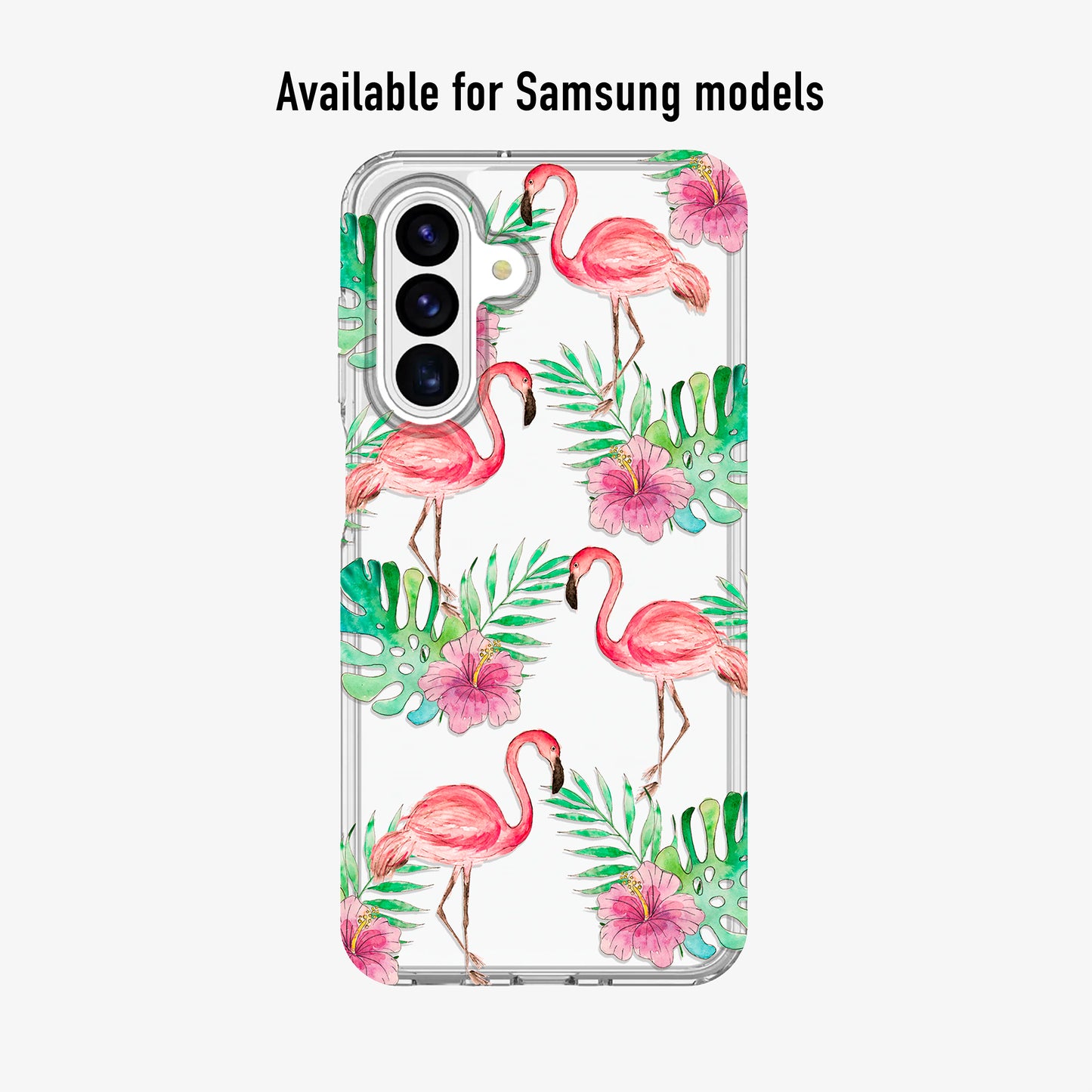 clear flamingo phone case available for samsung models