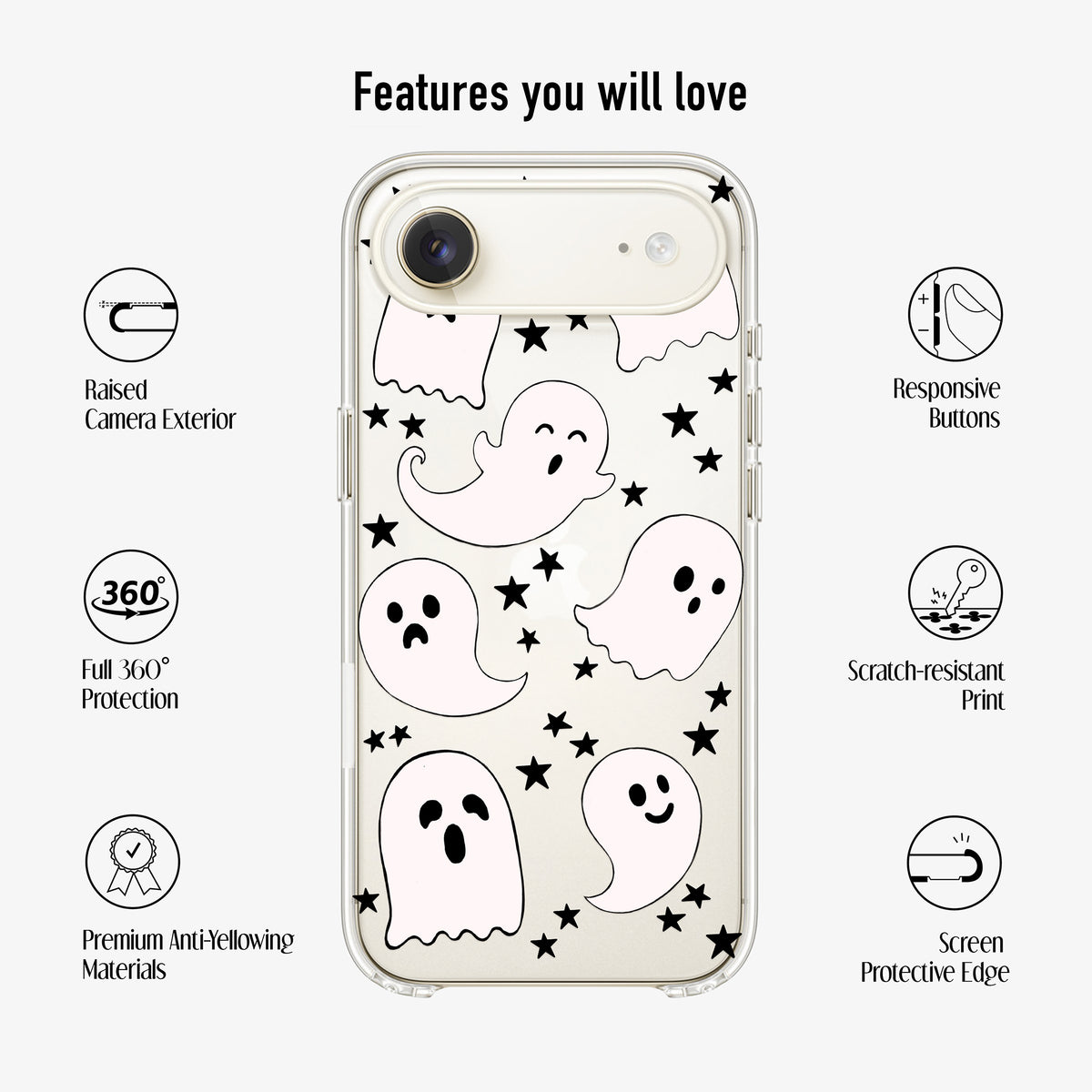 Clear Halloween Ghost Phone Case