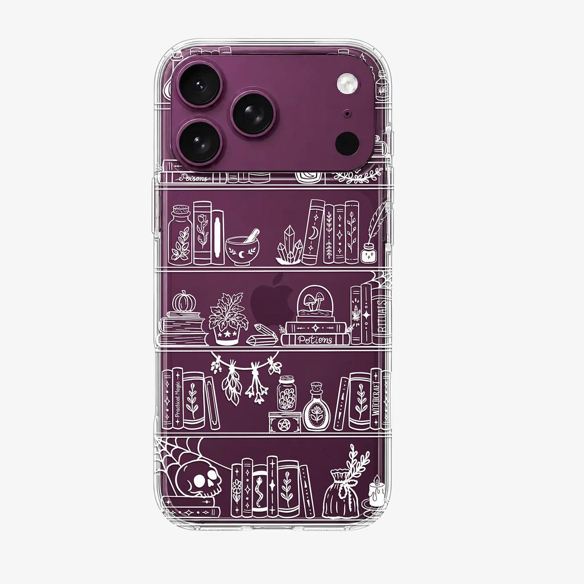 Witchy Bookshelf Clear Phone Case