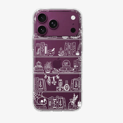 Witchy Bookshelf Clear Phone Case