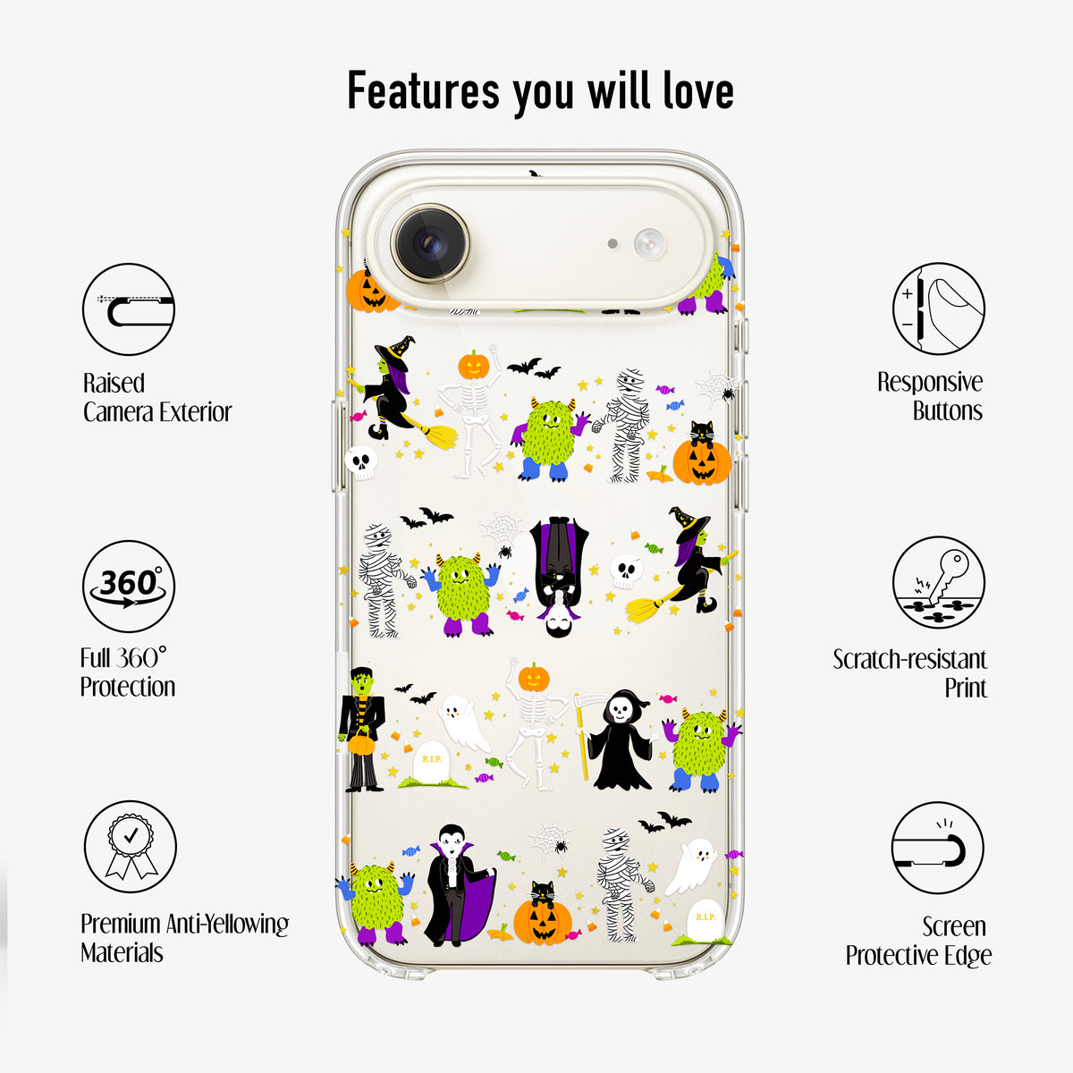 Clear Halloween Parade Phone Case