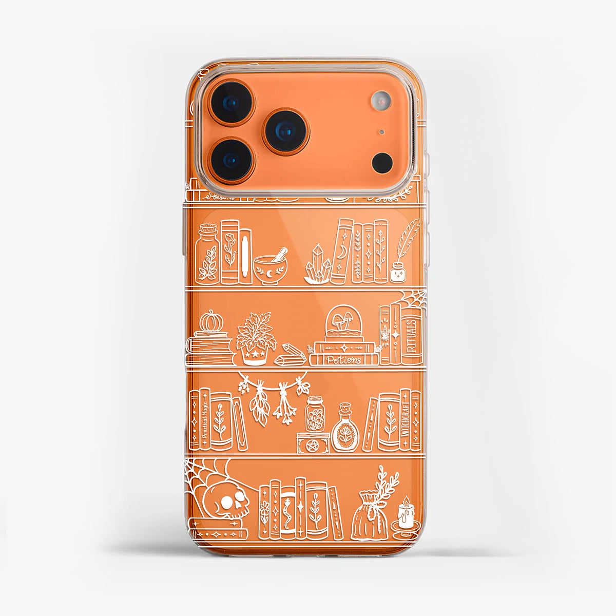 Witchy Bookshelf Clear Phone Case