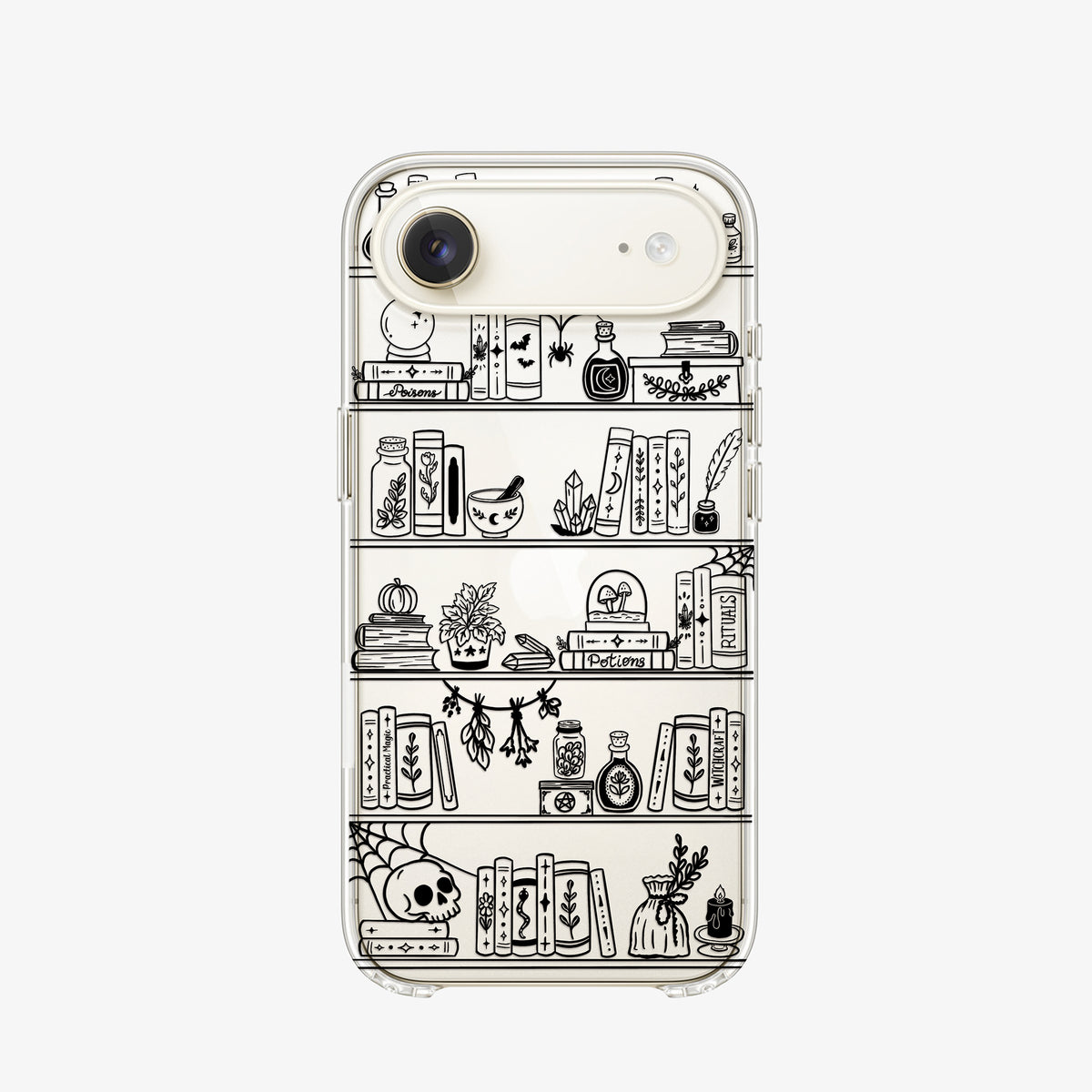 Witchy Bookshelf Clear Phone Case