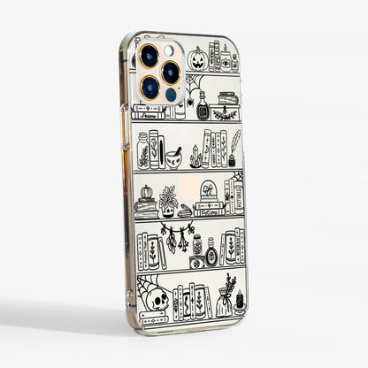 Witchy Bookshelf Clear Phone Case