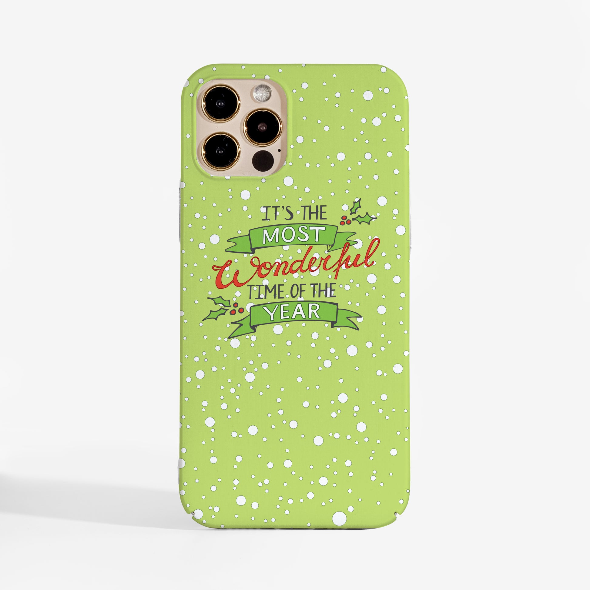 The Most Wonderful Time phone case — a festive phone case with holiday spirit and smooth matte finish 