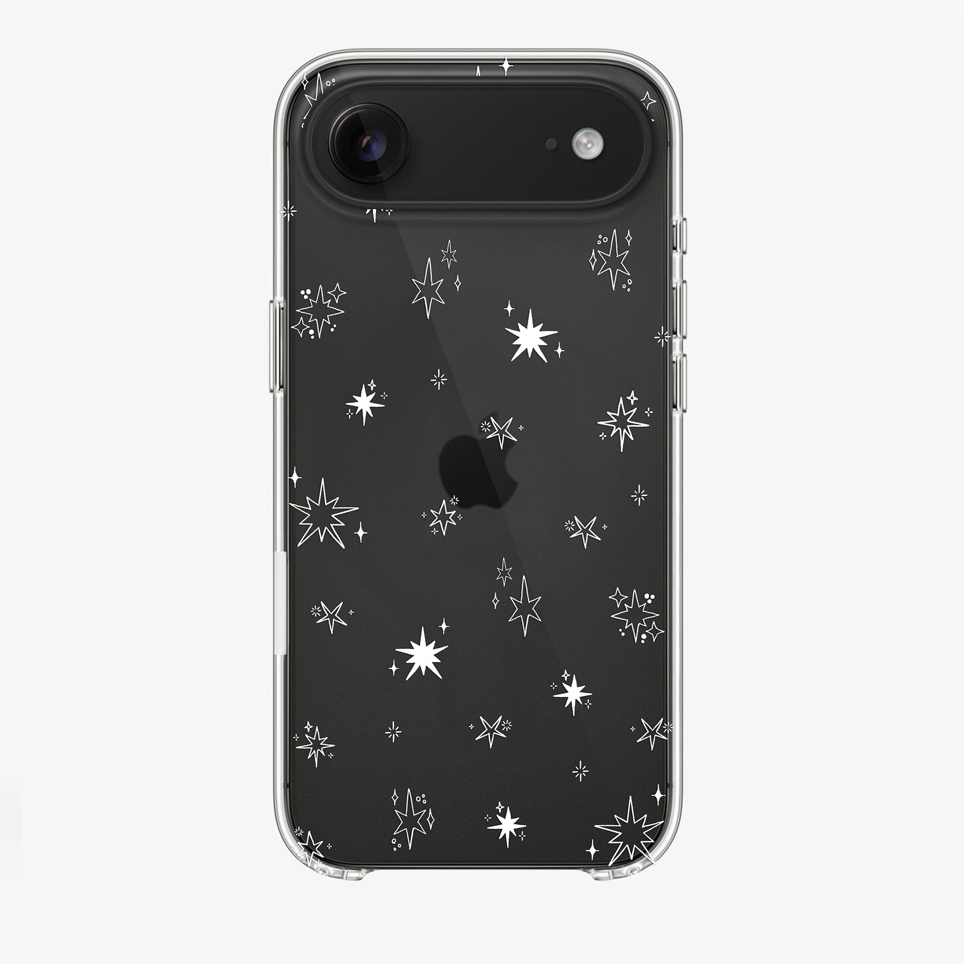 iPhone 17 Air styled with a Festive Stars clear phone case, printed with subtle star details for a minimal festive look