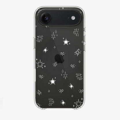 iPhone 17 Air styled with a Festive Stars clear phone case, printed with subtle star details for a minimal festive look