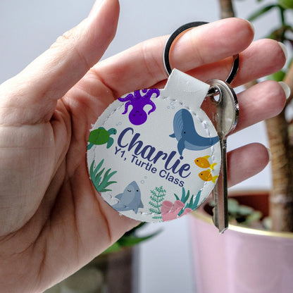 Personalised Ocean Animals Kids Bag Tag | School Name Tag