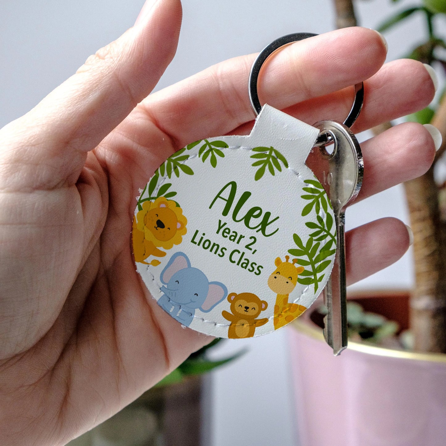 Personalised Jungle Animals Kids Bag Tag | School Backpack Name Tag