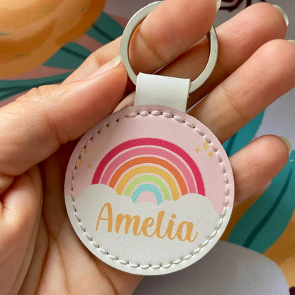 Personalised Rainbow Kids Bag Tag | School Backpack Name Tag