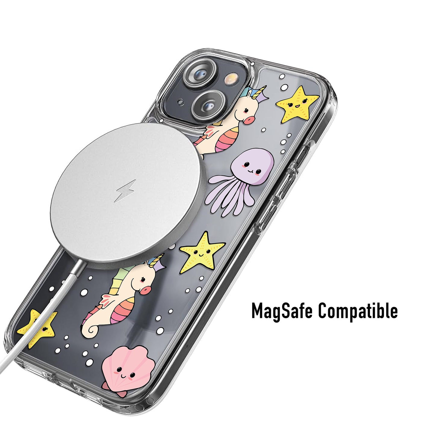 Cute Sea Creatures Clear Phone Case