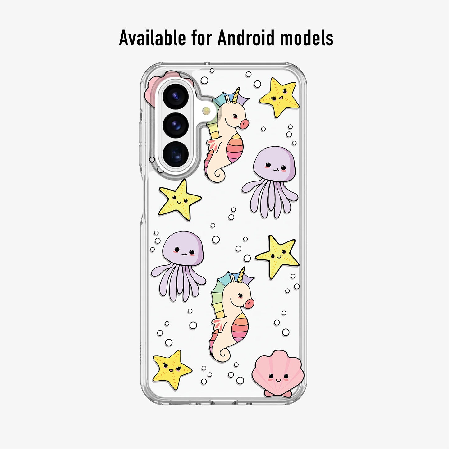 Cute Sea Creatures Clear Phone Case