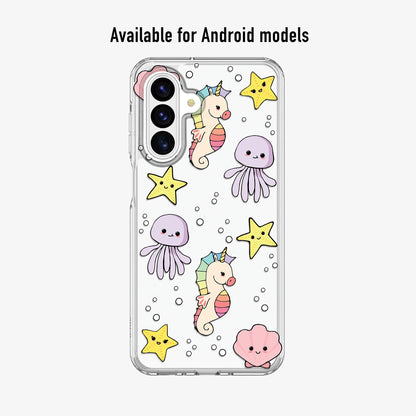 Cute Sea Creatures Clear Phone Case