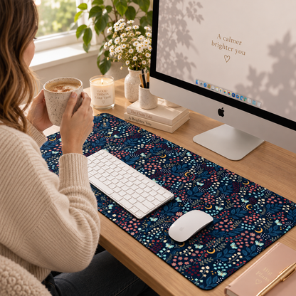 Midnight Floral Desk Mat