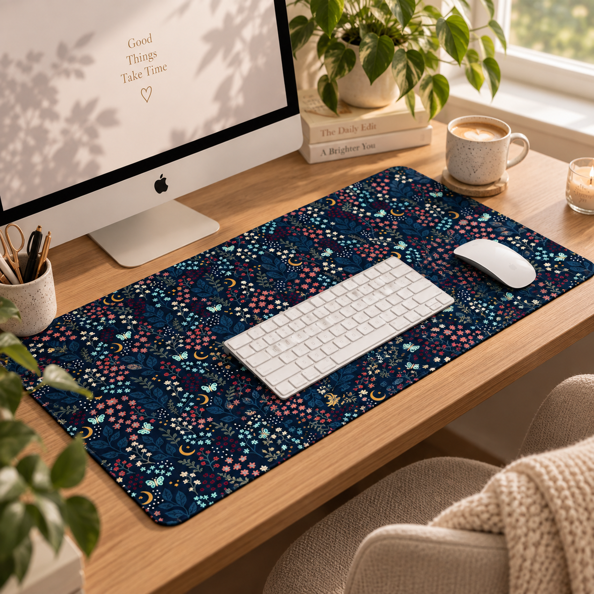 Midnight Floral Desk Mat