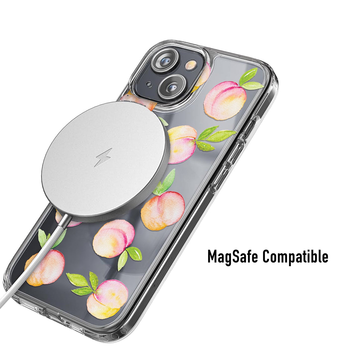 MasgSafe phone case with soft peach design