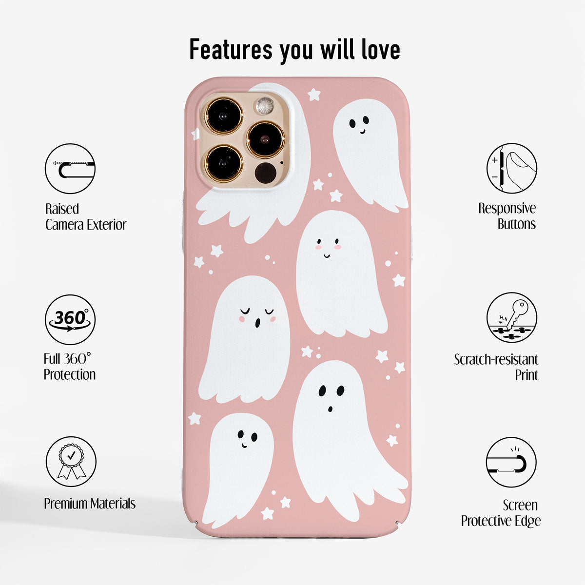 Pink Ghosts Phone Case