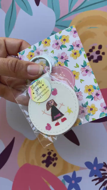 Personalised Child’s Drawing Keyring | Custom Artwork Gift