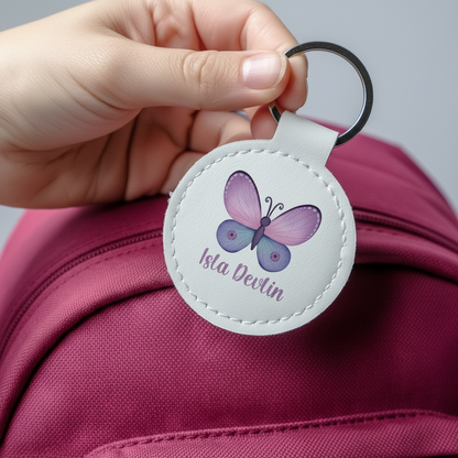 Personalised Butterfly Kids Bag Tag | School Name Tag