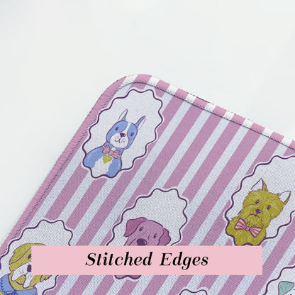Posh Pups | Cute Dog Purple Desk Mat