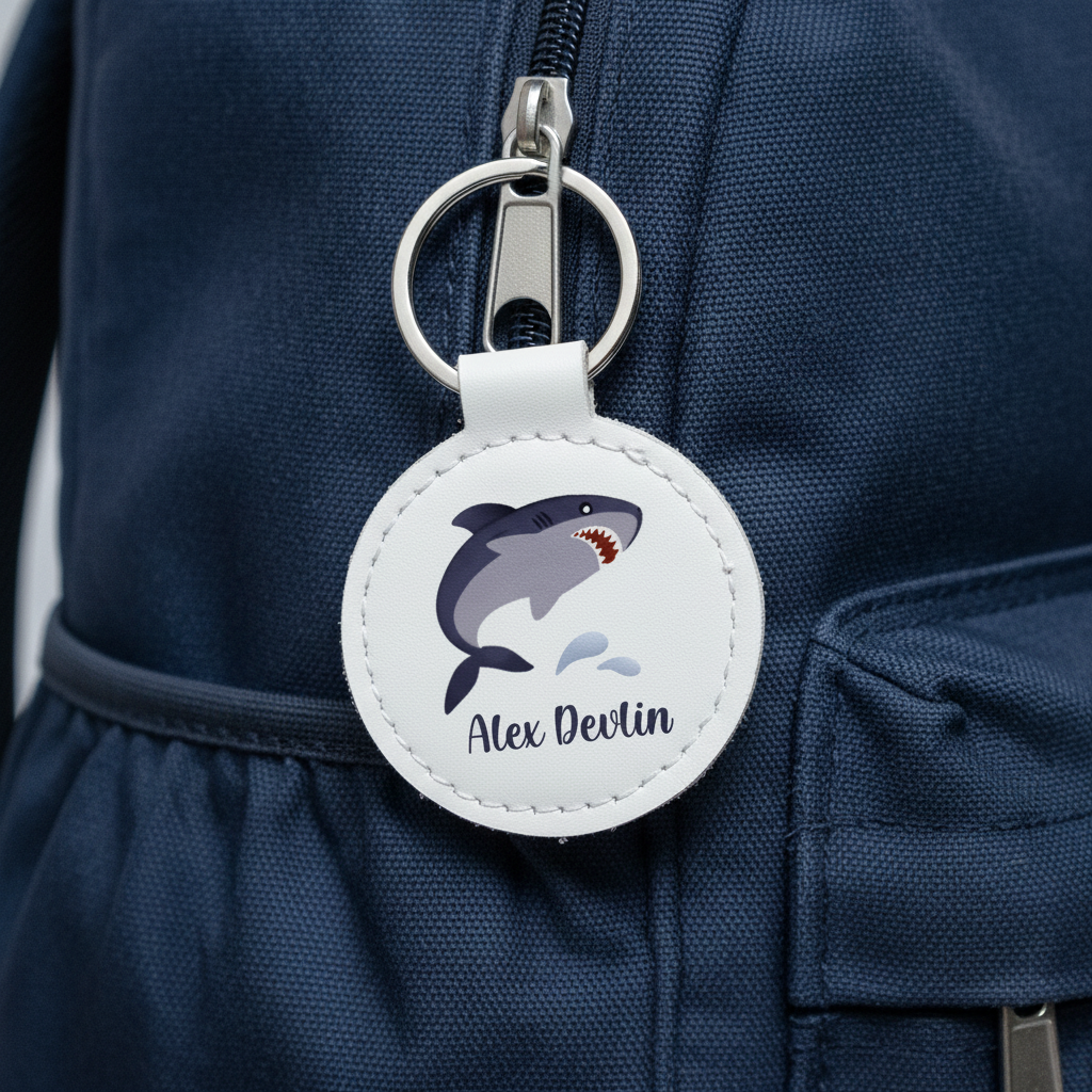Personalised Shark Kids Bag Tag | School Name Tag
