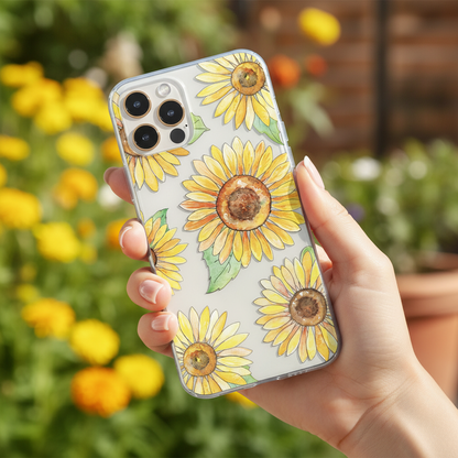 Sunflowers Clear Phone Case
