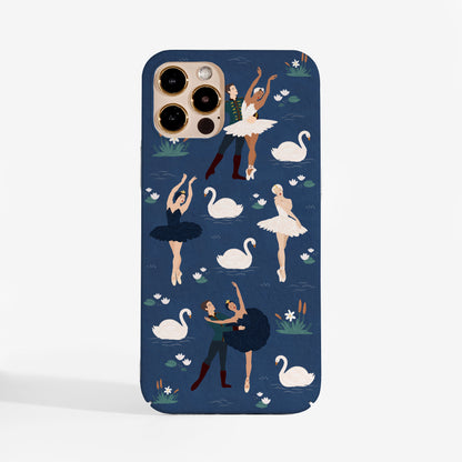 Swan Lake Ballet phone case with elegant watercolour design featuring scenes from the ballet — a stylish and protective phone case with character