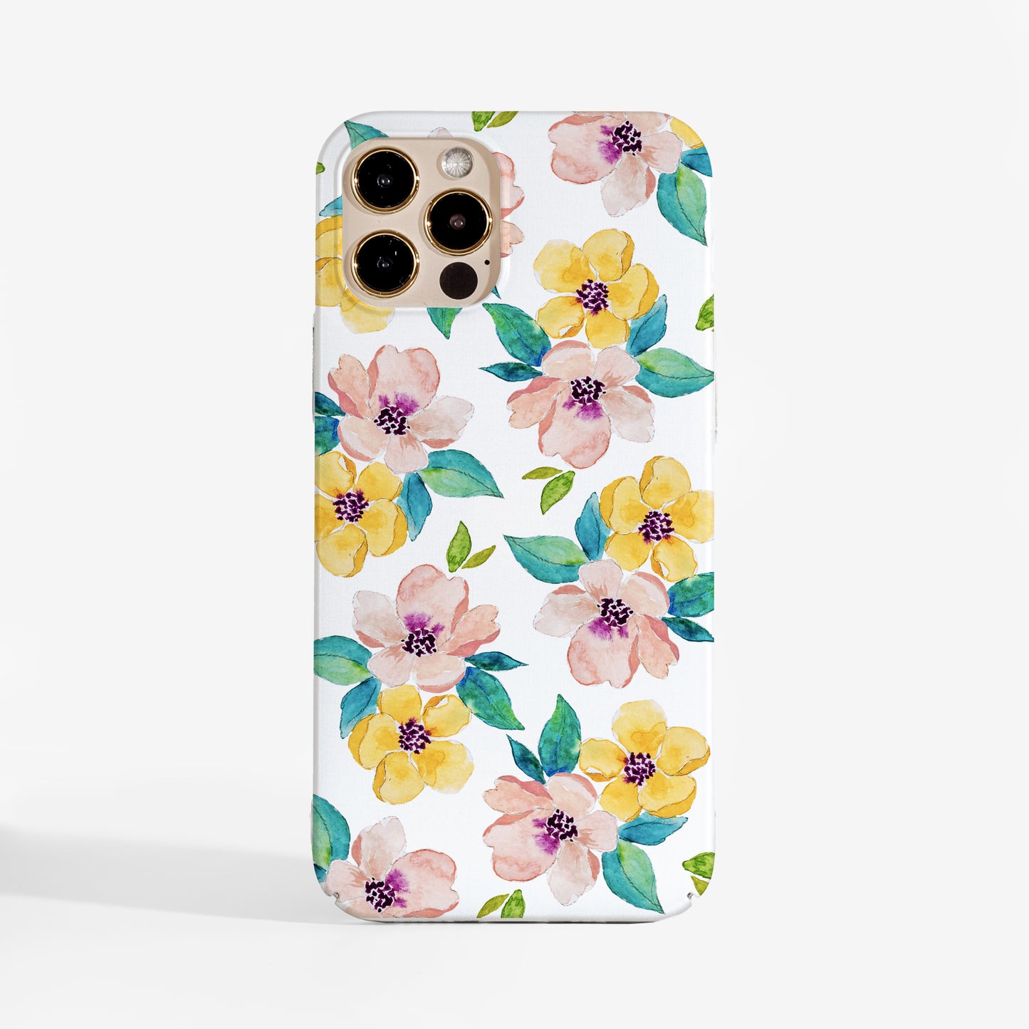 Pretty Phone case with delicate watercolour floral design on a white background, perfect for women who are looking for elegant and protective case
