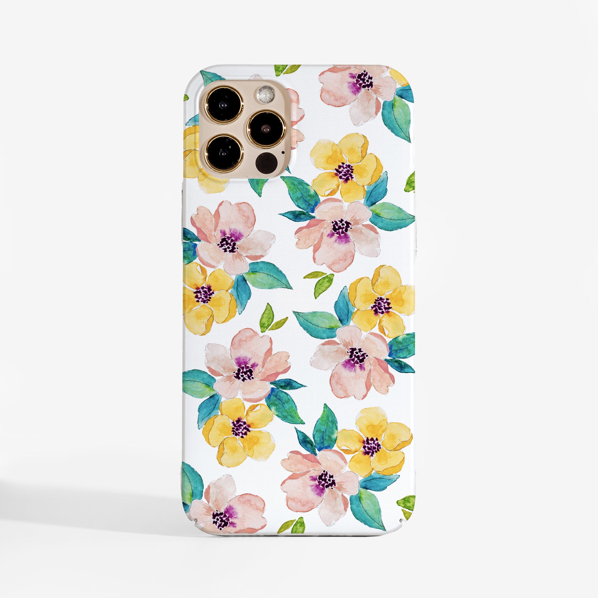 Pretty Phone case with delicate watercolour floral design on a white background, perfect for women who are looking for elegant and protective case