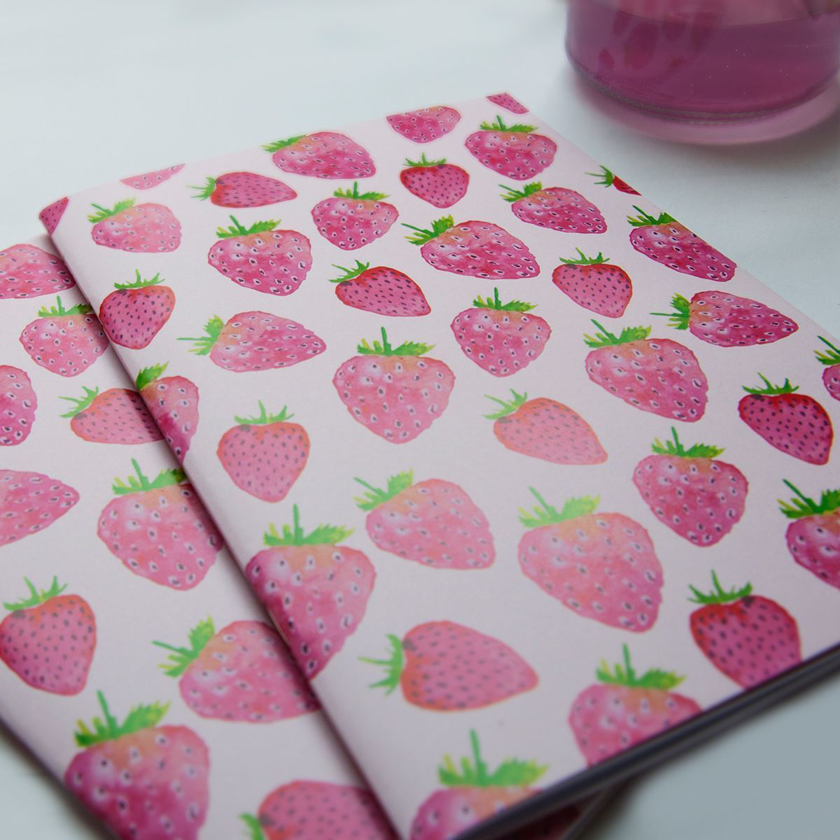 Strawberry Notebook A5 | Dessi Designs. Dessi Designs