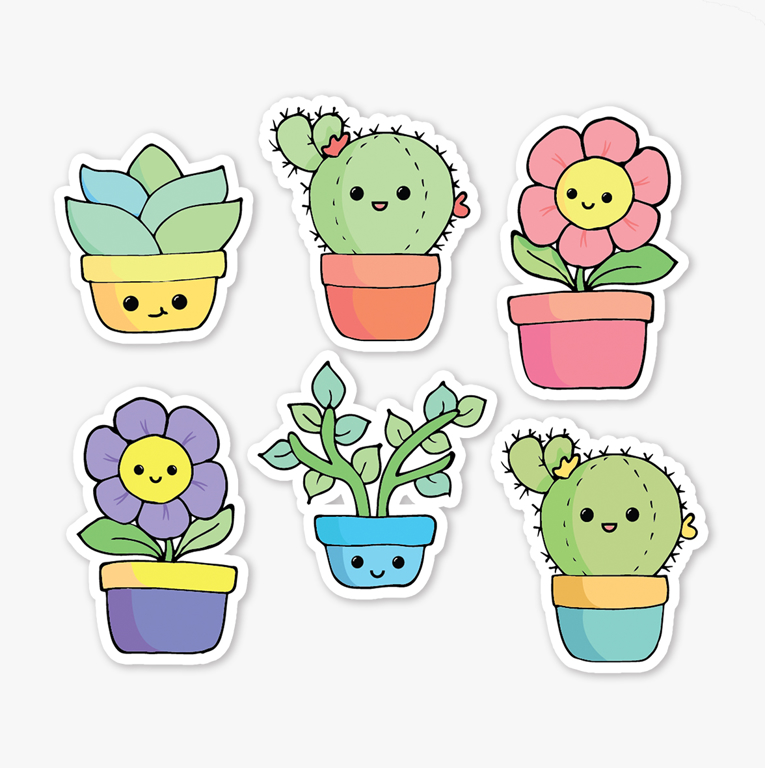  Cute  Plant Kawaii Sticker  Pack Dessi Designs